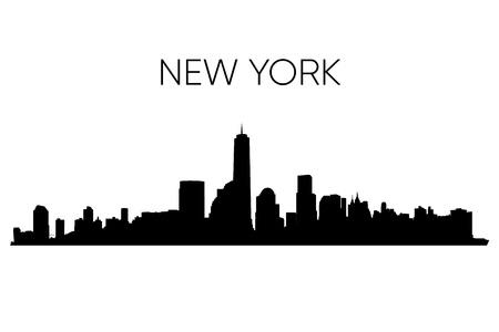 New York skyline silhouette. Vector illustration. Black and whiteのイラスト素材