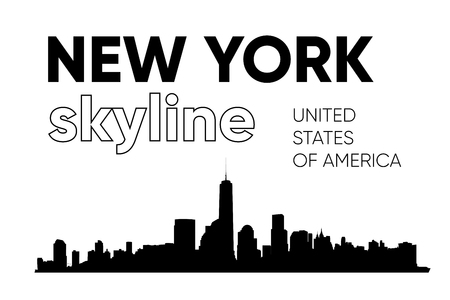 New York skyline silhouette. Vector illustration. Black and whiteのイラスト素材