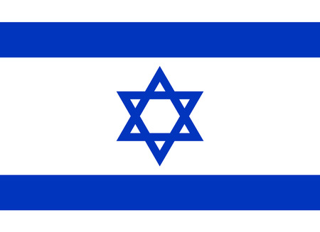 The national flag of Israel. Vector illustration, Flag of Zion, hexagram, Blue star of David on white background.のイラスト素材