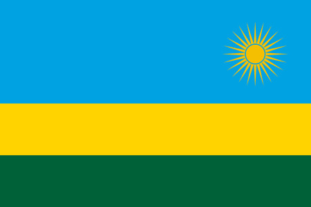 The national flag of Rwanda. Vector illustration. Kigaliのイラスト素材