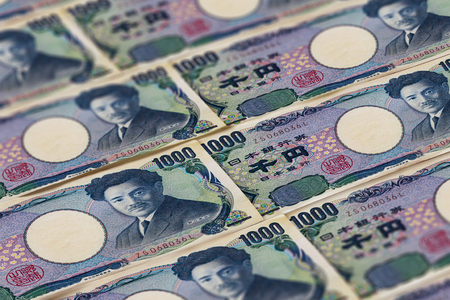 Money of Japan. One thousand japanese yen banknotes. Financial background.の写真素材