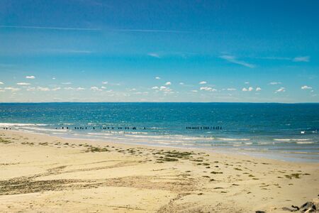 Beautiful tropical beach and sea with blue sky. Travel conceptの写真素材