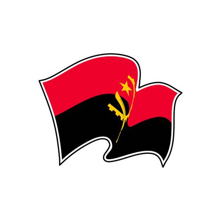 Vector flag of  Angola. Angola national flag. Vector illustration. Luandaのイラスト素材