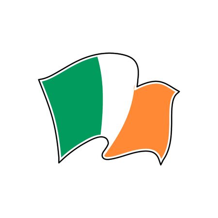 The national flag of Ireland. Vector illustration. Dublinのイラスト素材
