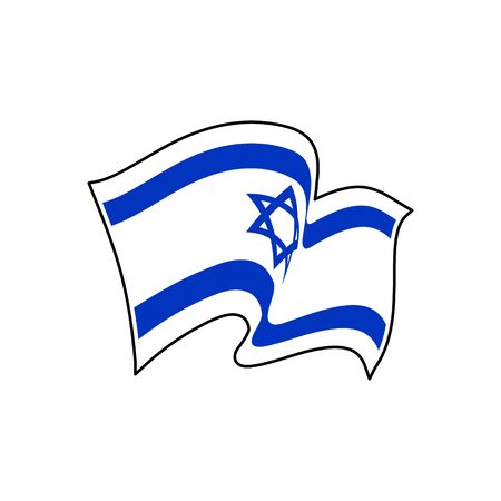 The national flag of Israel. Vector illustration, Flag of Zion, hexagram, Blue star of David on white background.のイラスト素材