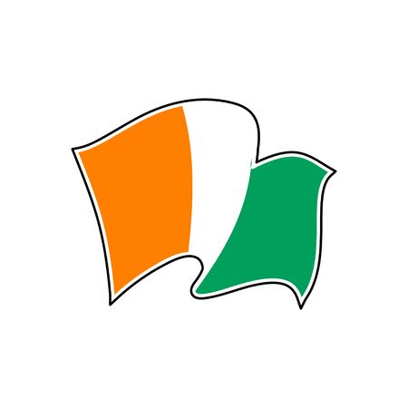 The flag of Republic of CÃ´te d'Ivoire. Vector illustration. Drapeau de la CÃ´te d'Ivoireのイラスト素材