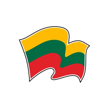 The national flag of Lithuania. Vector illustration. Vilniusのイラスト素材
