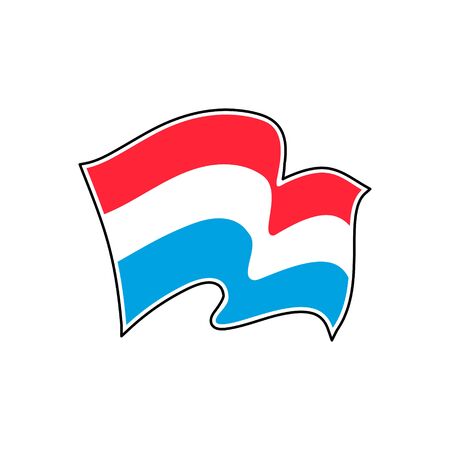 The national flag of Luxembourg. Vector illustration. Europeのイラスト素材
