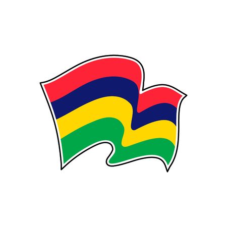 The national flag of Mauritius. Vector illustration. Port Louisのイラスト素材