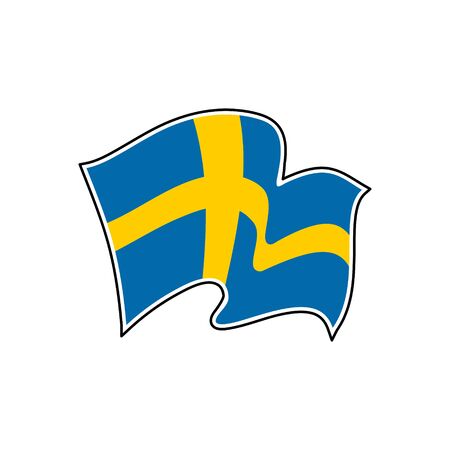 The flag of Sweden. Vector illustration. Sveriges flagga. Nordic cross, national symbol of Sweden. Stockholm.のイラスト素材