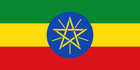 Flag of Ethiopia.  Ethiopia vector flag. National symbol of Ethiopiaのイラスト素材