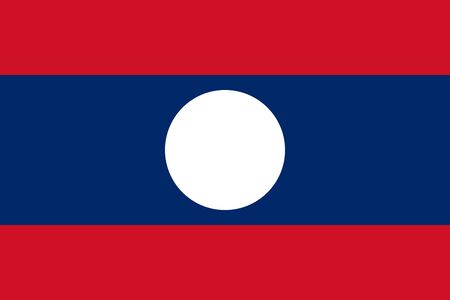 Flag of Laos .Laos vector flag. National symbol of Laosのイラスト素材