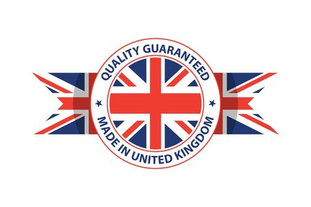 Made in U.K. quality stamp. Union Jack. Great Britain. Vector illustrationのイラスト素材