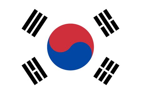 South Korea vector flag. Official flag of South Korea. Seoul. Eps 10のイラスト素材
