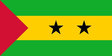 Vector flag of Sao Tome and Principe. Eps 10 Vector illustration. Sao Tomeのイラスト素材