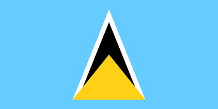 Vector flag of Saint Lucia. Eps 10 Vector illustration. Castriesのイラスト素材