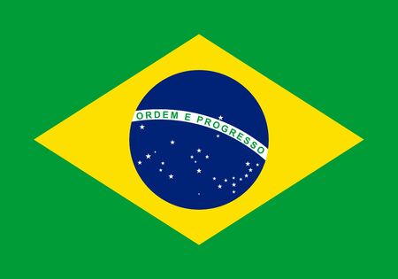 Vector flag of Brazil. Eps 10 Vector illustration. Brasilia. Sao Paulo.のイラスト素材