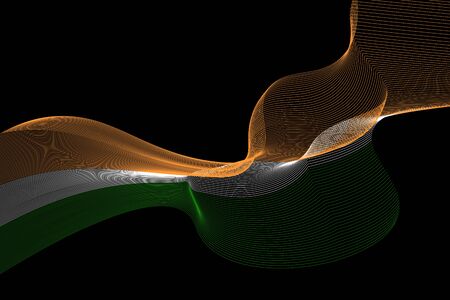 Abstract lines vector background. Colours of India flag.のイラスト素材