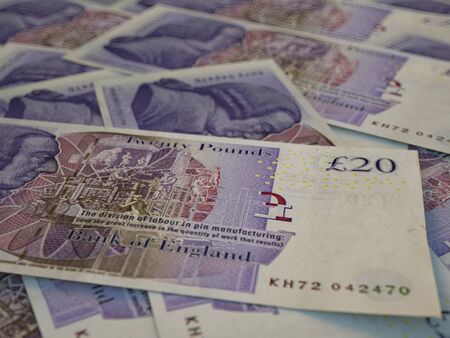 GBP. British Pounds macro background. Money of United Kingdom. London