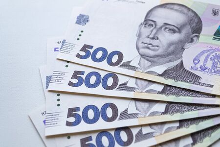 Currency of Ukraine. Money of Ukraine, hryvnia backgroundの写真素材