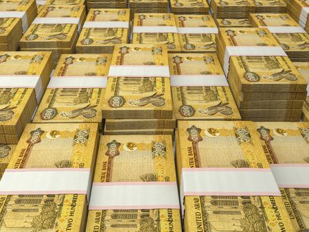 AED. Currency of  United Arab Emirates. Emirates Dirham b finance background.Macro photographyの写真素材
