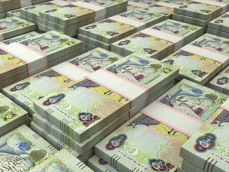 AED. Currency of  United Arab Emirates. Emirates Dirham b finance background.Macro photographyの写真素材