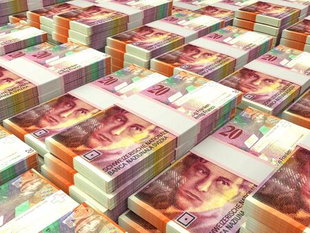 Currency of Switzerland. Finance background. Zurich. CHF. Swiss Franc.の写真素材