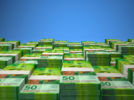 Currency of Switzerland. Finance background. Zurich. CHF. Swiss Franc. 