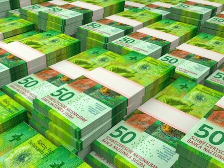 Currency of Switzerland. Finance background. Zurich. CHF. Swiss Franc.の写真素材