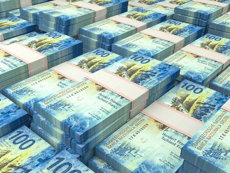 Currency of Switzerland. Finance background. Zurich. CHF. Swiss Franc.の写真素材