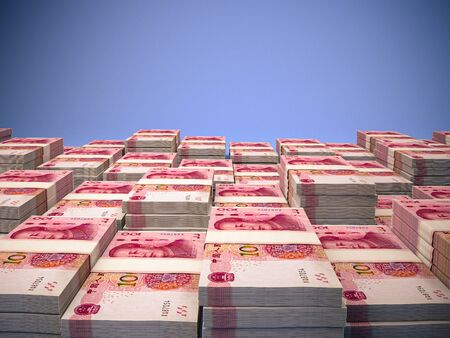 Money of China. Renminbi, yuan. One hundred Renminbi background. Made in Chinaの写真素材