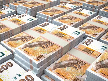 Chech currency. Money of Czesh Republic, financial background. CZK. Macro shotの写真素材