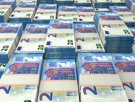 Euro banknotes background. Closeup high quality photoの写真素材