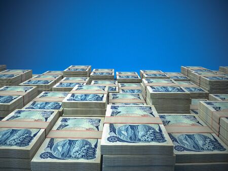 Japanese yen.The official currency of Japan. Financial background. JPY. の写真素材