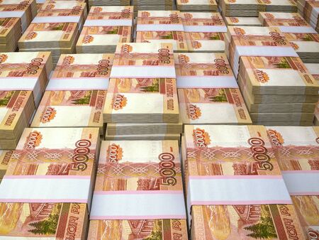 Russian currency. Russian Federation Ruble. Finance background. Closeup photoの写真素材