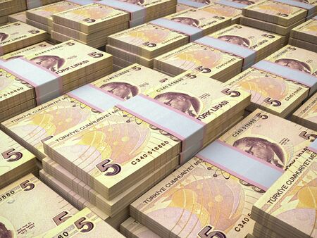 TRY. Turkish currency. Money of Turkey business background. Turkish Lira closeup photo, blurred backgroundの写真素材