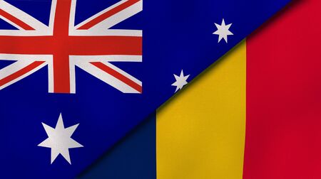 Two states flags of Australia and Chad. High quality business background. 3d illustrationの写真素材