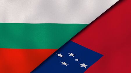 Two states flags of Bulgaria and Samoa. High quality business background. 3d illustrationの写真素材