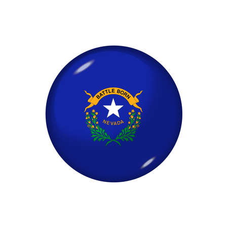 Icon flag of Nevada. Round glossy flag. Vector illustration.のイラスト素材