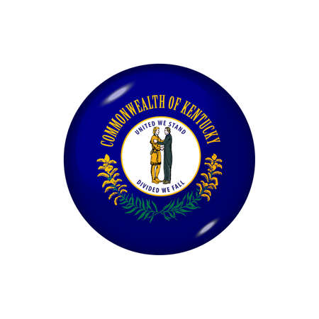 Icon flag of Alaska. Round glossy flag. Vector illustration.のイラスト素材