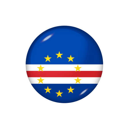 Icon flag of Cape Verde. Round glossy flag. Vector illustration.のイラスト素材