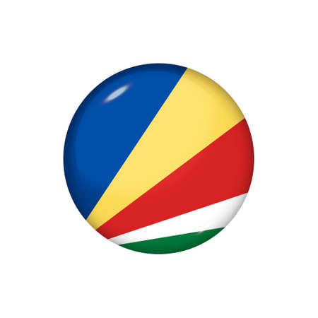 Icon flag of Seychelles. Round glossy flag. Vector illustration.のイラスト素材
