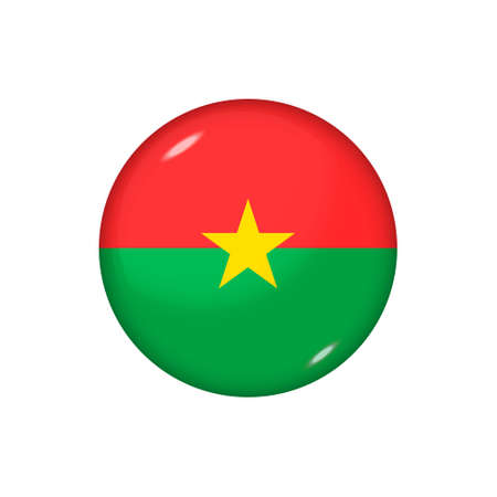 Icon flag of Burkina Faso. Round glossy flag. Vector illustration.のイラスト素材