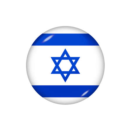 Icon flag of Israel. Round glossy flag. Vector illustration.のイラスト素材