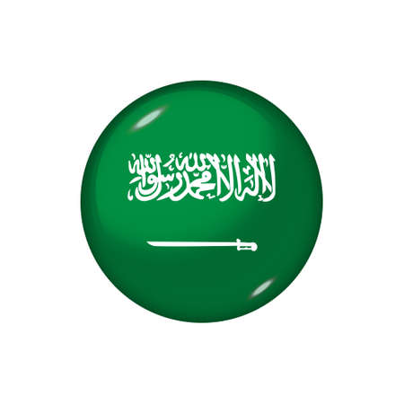 Icon flag of Saudi Arabia. Round glossy flag. Vector illustration.のイラスト素材
