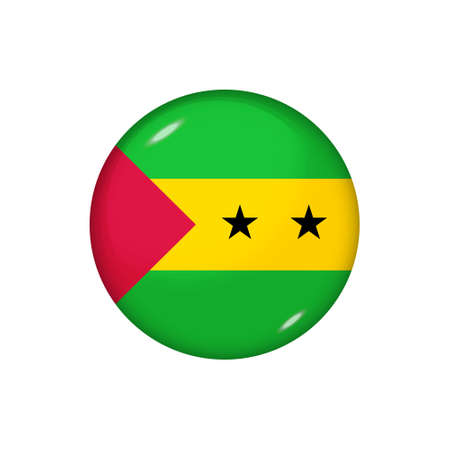 Icon flag of Sao Tome and Principe. Round glossy flag. Vector illustration.のイラスト素材