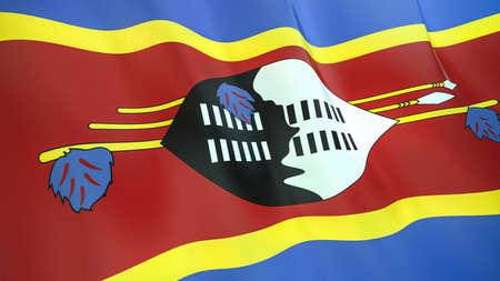 The waving flag of Eswatini. High quality 3D illustration. Perfect for news, reportage, events.の写真素材