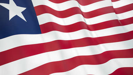The waving flag of Liberia. High quality 3D illustration. Perfect for news, reportage, events.の写真素材