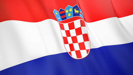 The waving flag of Croatia. High quality 3D illustration. Perfect for news, reportage, events.の写真素材
