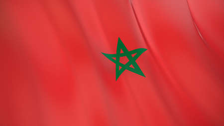 The waving flag of Morocco. High quality 3D illustration. Perfect for news, reportage, events.の写真素材